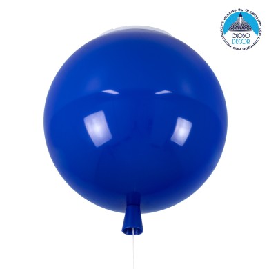 GLOBOSTAR® BALLOON 00654 Παιδικό Φωτιστικό Οροφής με Ντουί 1 x E27 AC 220-240V IP20 - Μπλε - Μ30 x Π30 x Υ33cm